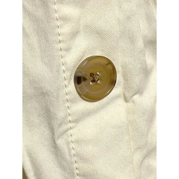 Banana Republic Cream Halter Midi Button Sheath Dress 2 Summer Coastal Boho Chic - Picture 6 of 9